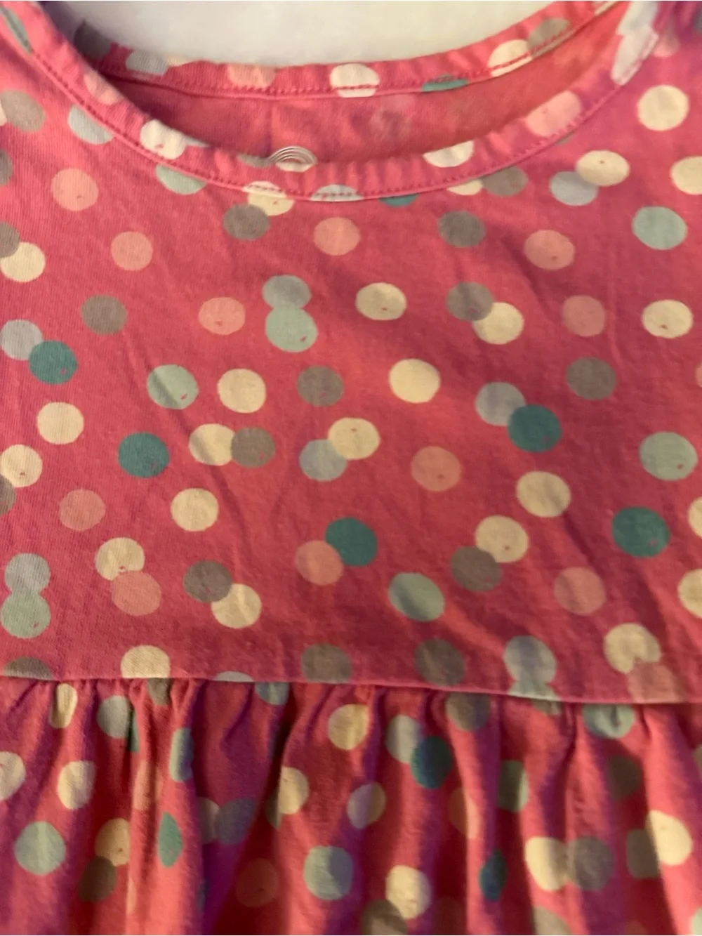 wonder nation Coral Polka Dot Dress with Mint and Cream Dots